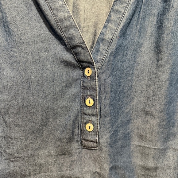 Chambray Blue Denim Women's Top - Picture 5 of 8